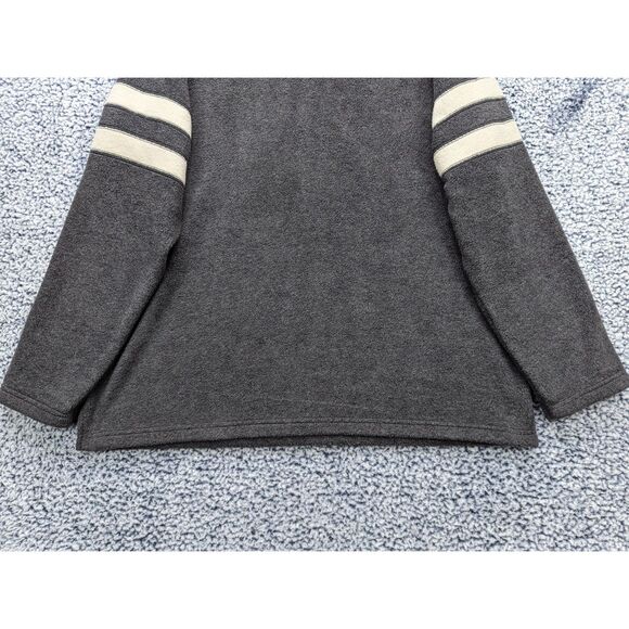 Vintage Lands End Fleece Sweatshirt Size XL V Neck Pullover 90s Y2K Outdoor Gray - Picture 3 of 11